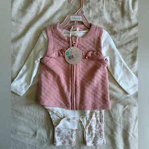 Carter's Pink Vest and Floral Bodysuit Set